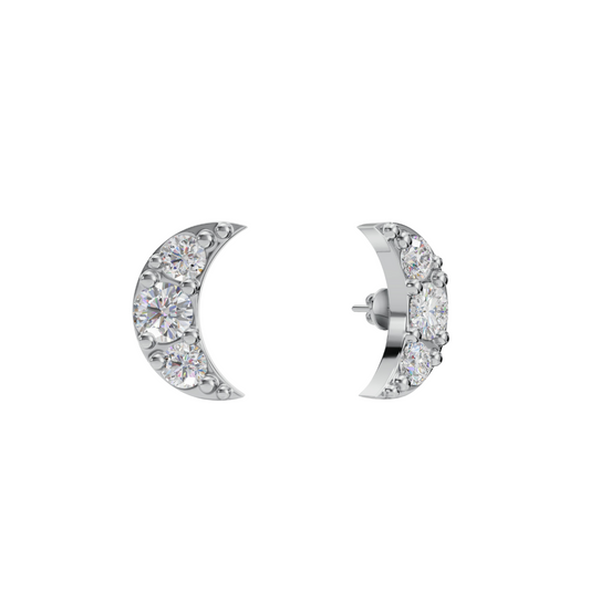 Half Moon Stud Earrings