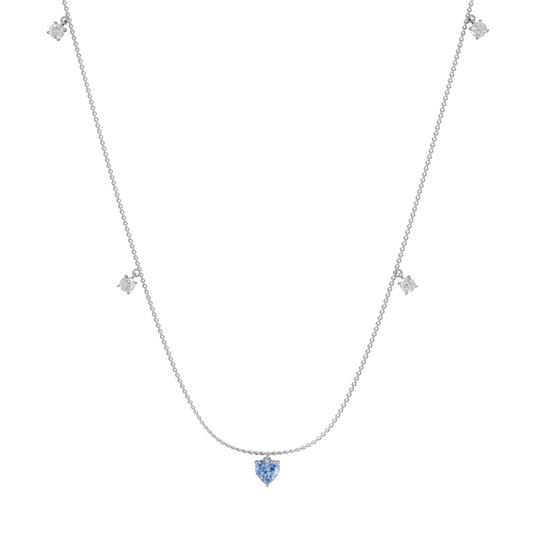 Aqua Blue Heart Necklace
