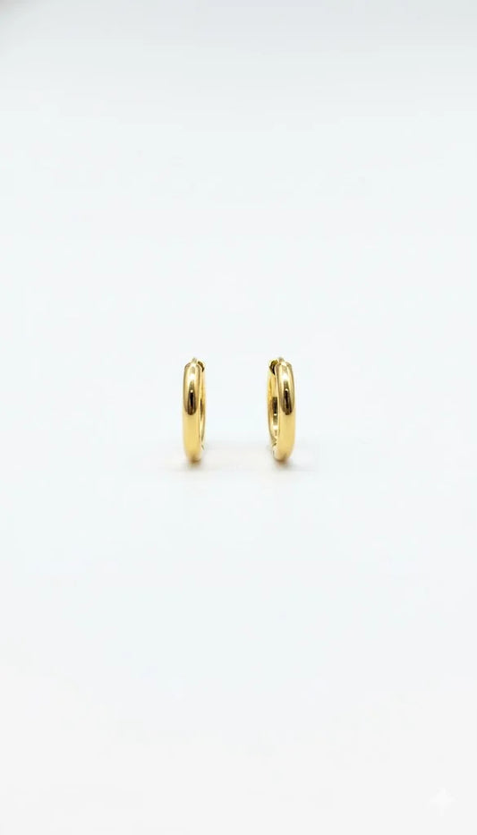 Gold Plated Mini Huggie Hoop Earrings for Women and Girls, Everyday Small Hoops, Lightweight Daily Fashion Jewellery