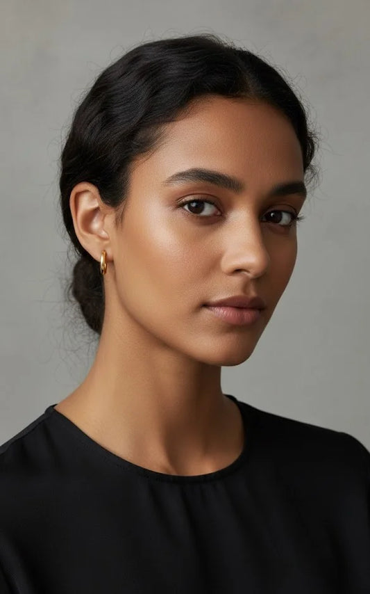 Gold Plated Everyday Hoop Earrings for Women and Girls, Minimal Classic Small Hoops, Lightweight Daily Fashion Jewellery