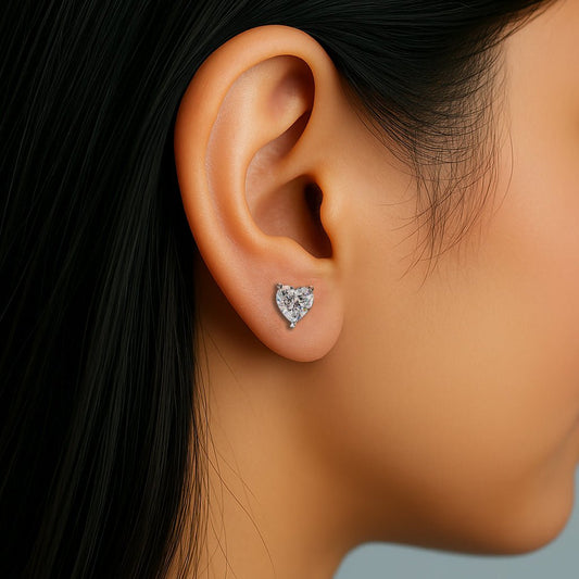 92five jewels 925 Silver Heart Shape Earrings Or Mini Studs Silver Jewellery for Women & Girl's | Great for Gifting - 92Five