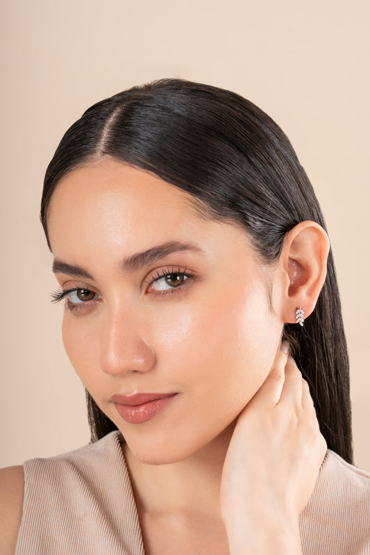 Diamond Leaf Earrings