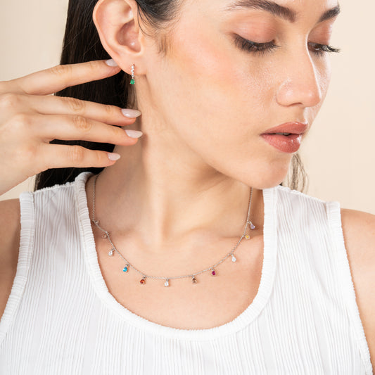 Zig Zag Pear Drop Earrings