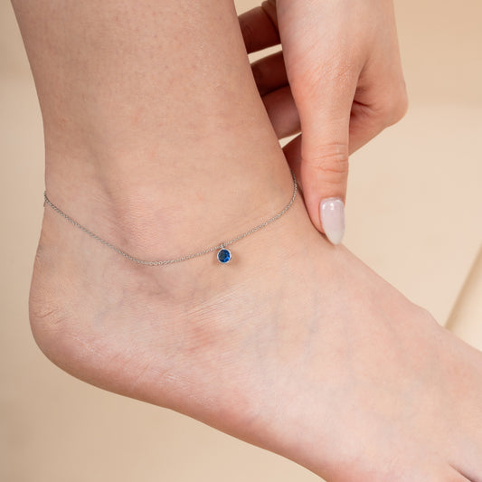 Blue Diamond Anklet