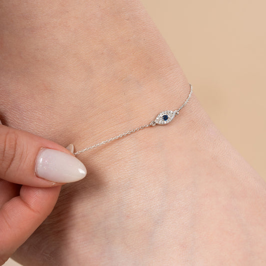 Minimalist Multiple Evil Eye Anklet