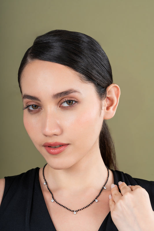 Black Beads and Diamond Mangalsutra