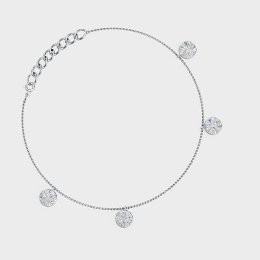 Elegant Hanging Diamond Anklet - 92Five