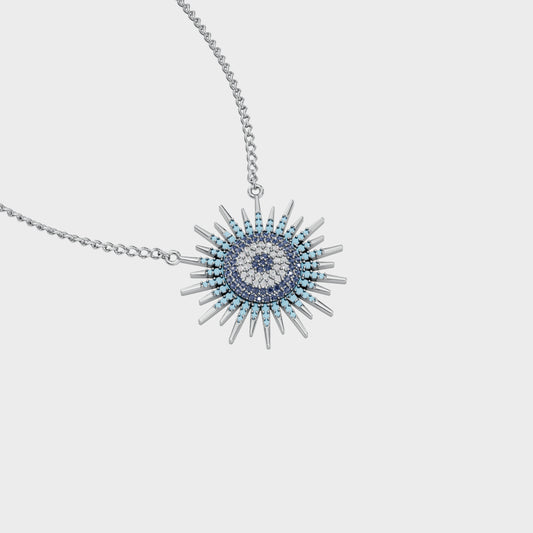 Turquoise Multi Coloured Diamond Necklace - 92Five