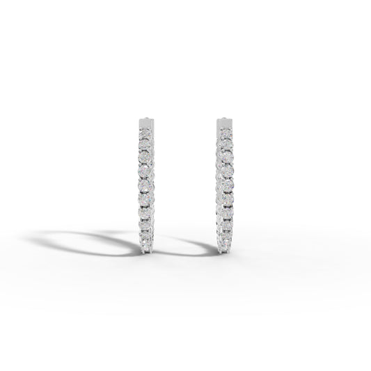 Simple Diamond Hoop Earrings - 92Five