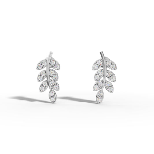 Diamond Leaf Earrings - 92Five