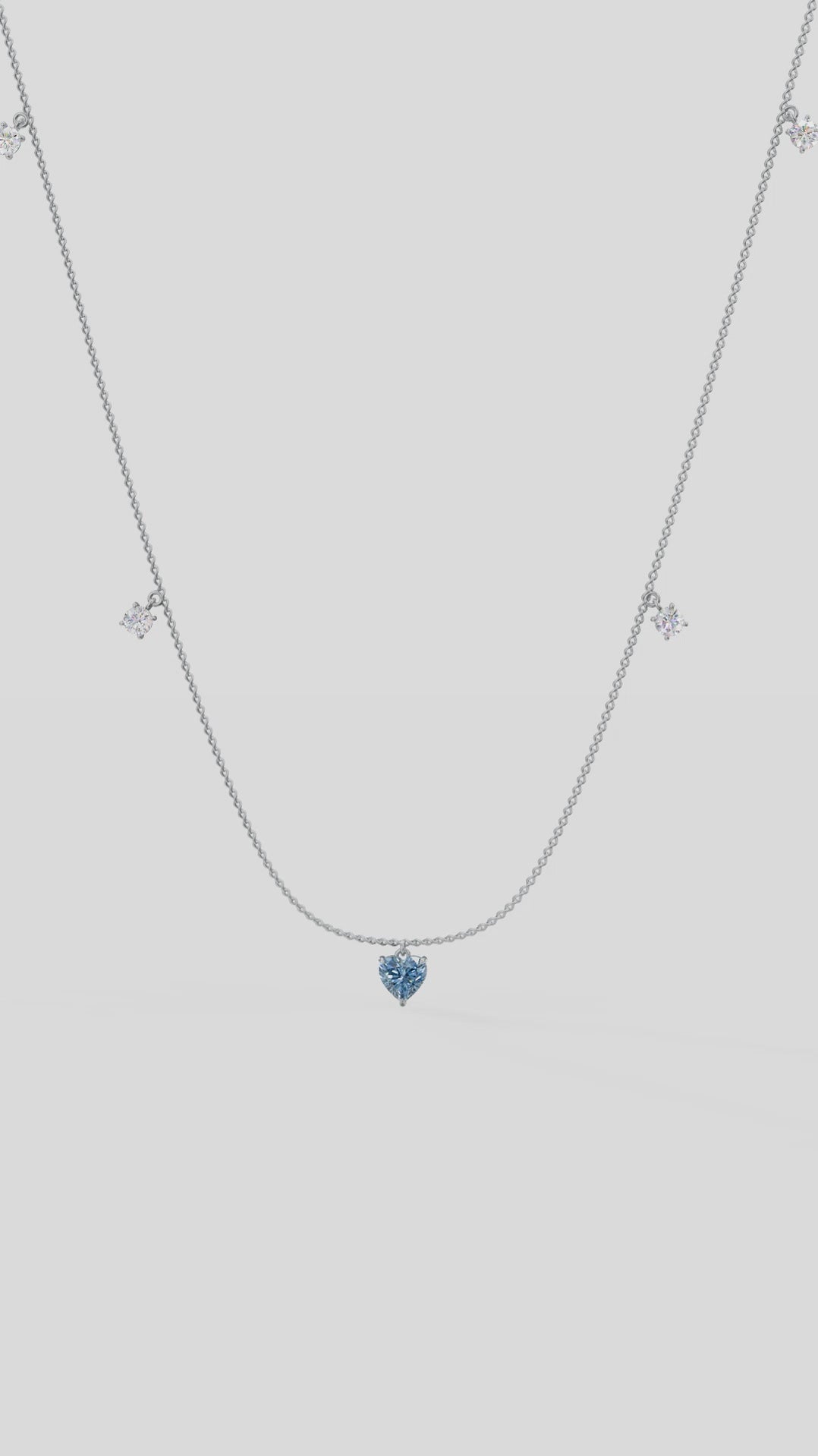 Aqua Blue Heart Necklace