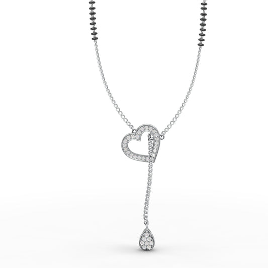 Heart Shape Delicate Diamond Mangalsutra - 92Five