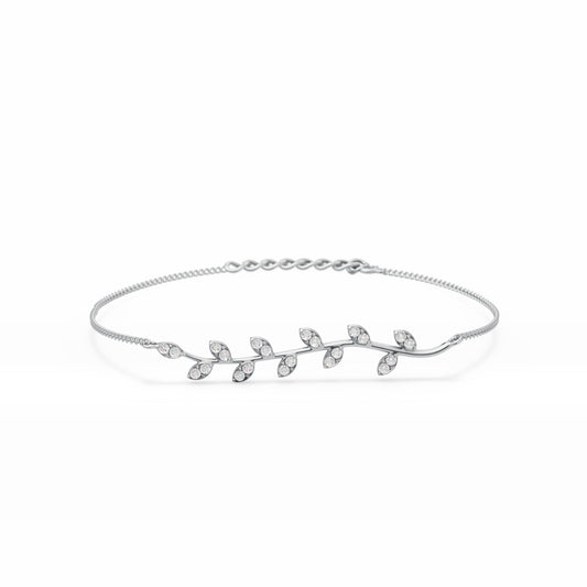 Handcrafted Flower Leaf Diamond Bracelet