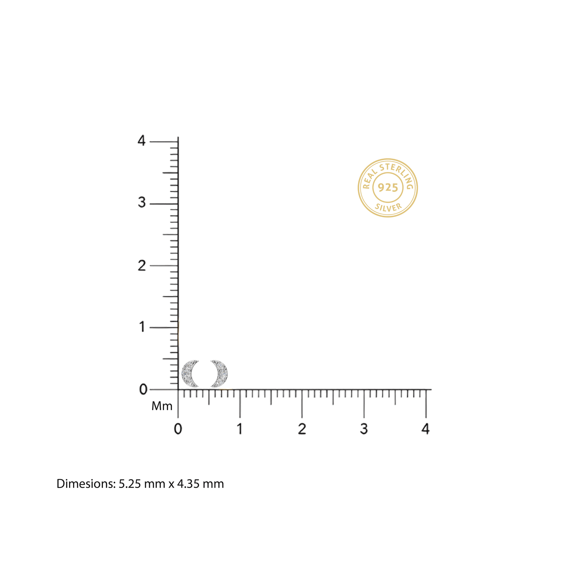 Half Moon Stud Earrings - 92Five