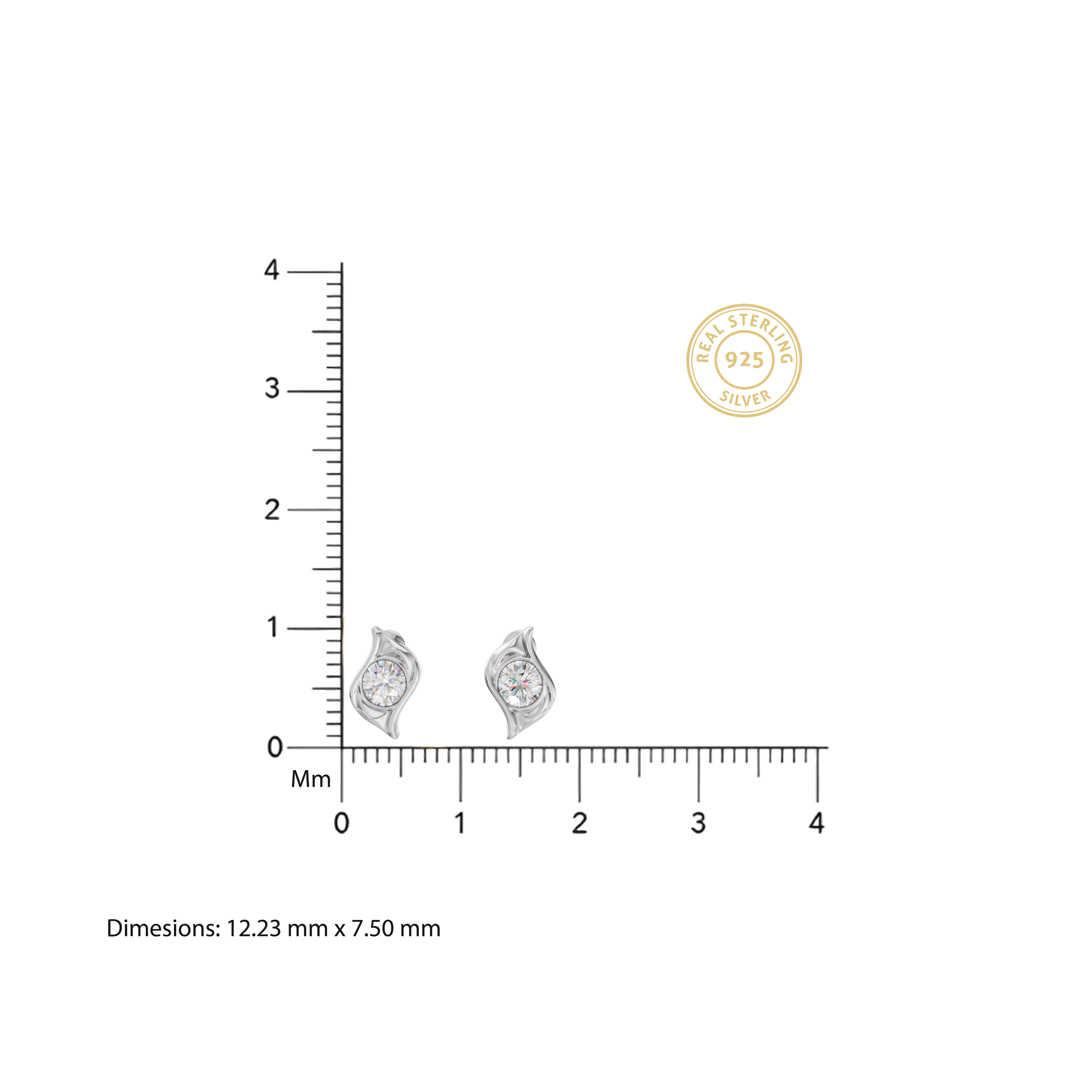 Round Diamond Italian Stud Earrings - 92Five