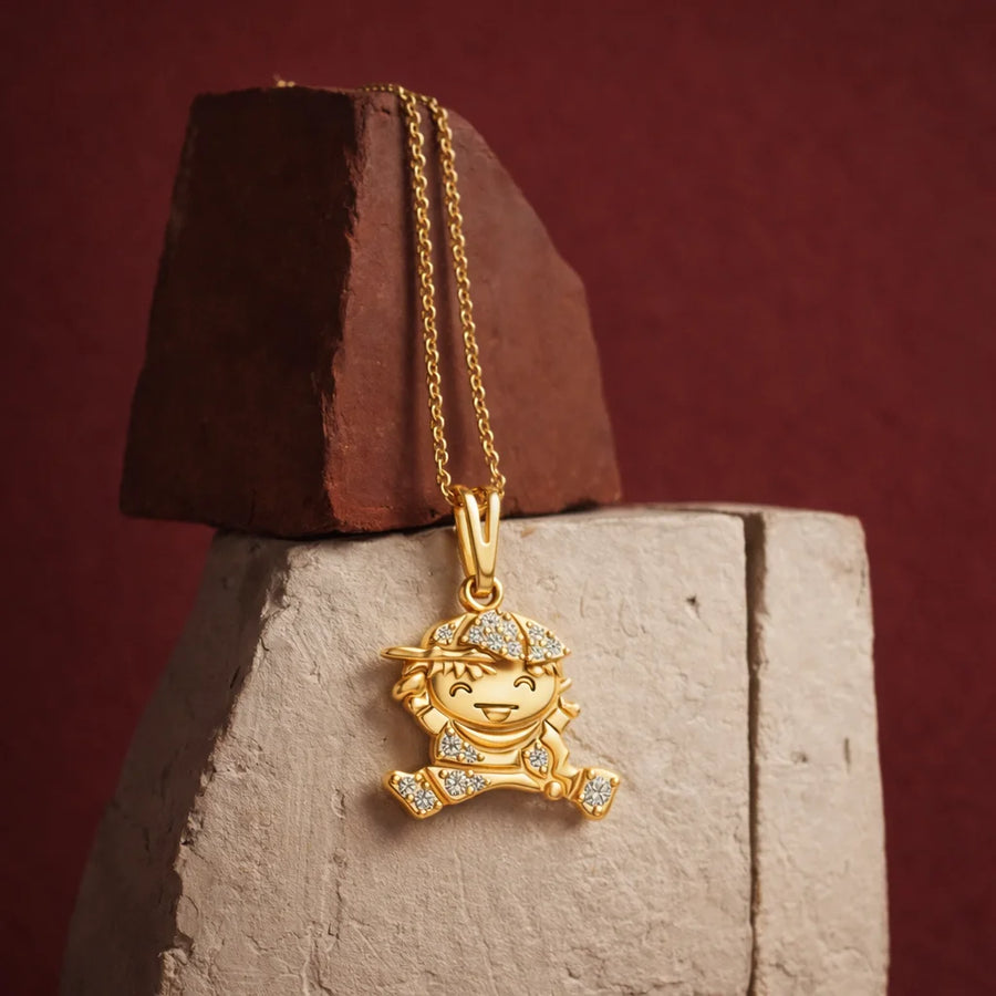 18KT Gold Plated Playful Boy Pendant