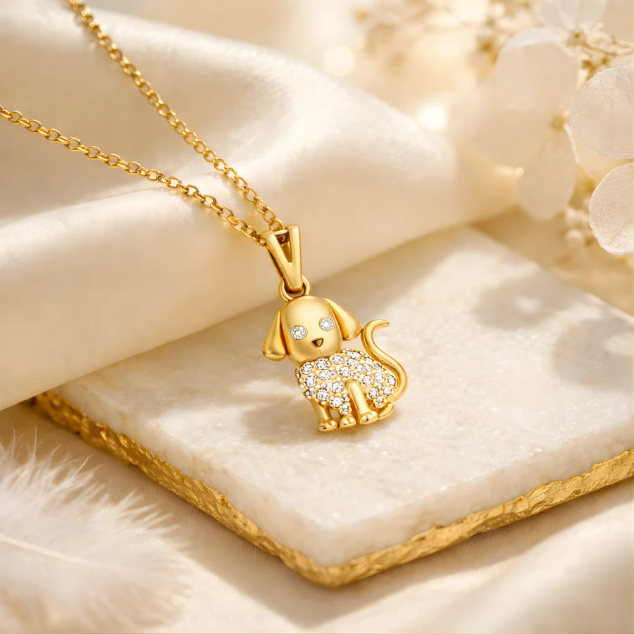 18KT Gold Plated Puppy Charm Pendant