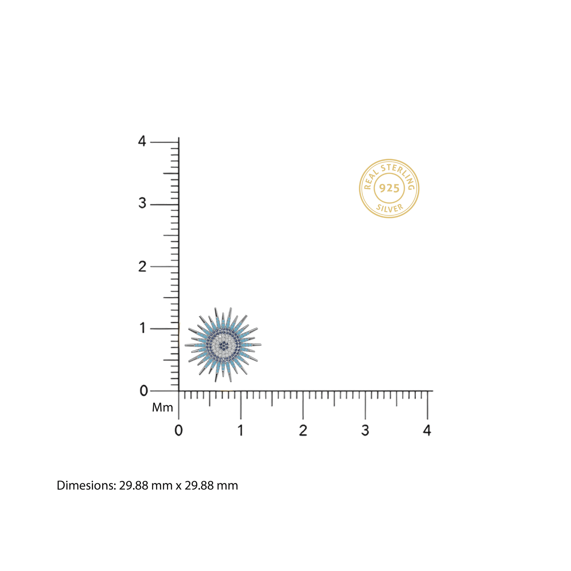 Turquoise Multi Coloured Diamond Necklace - 92Five