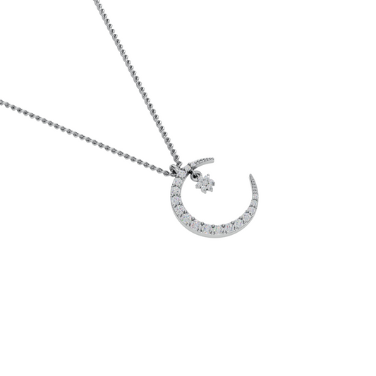 Star in Moon Charm Pendant