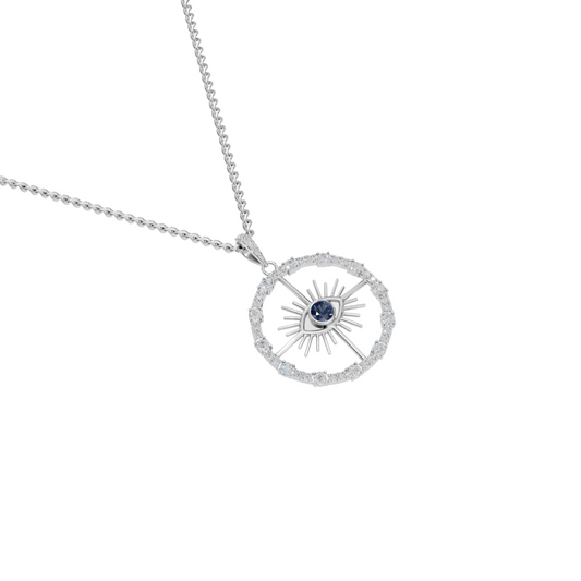 Sapphire Evil Eye Pendant