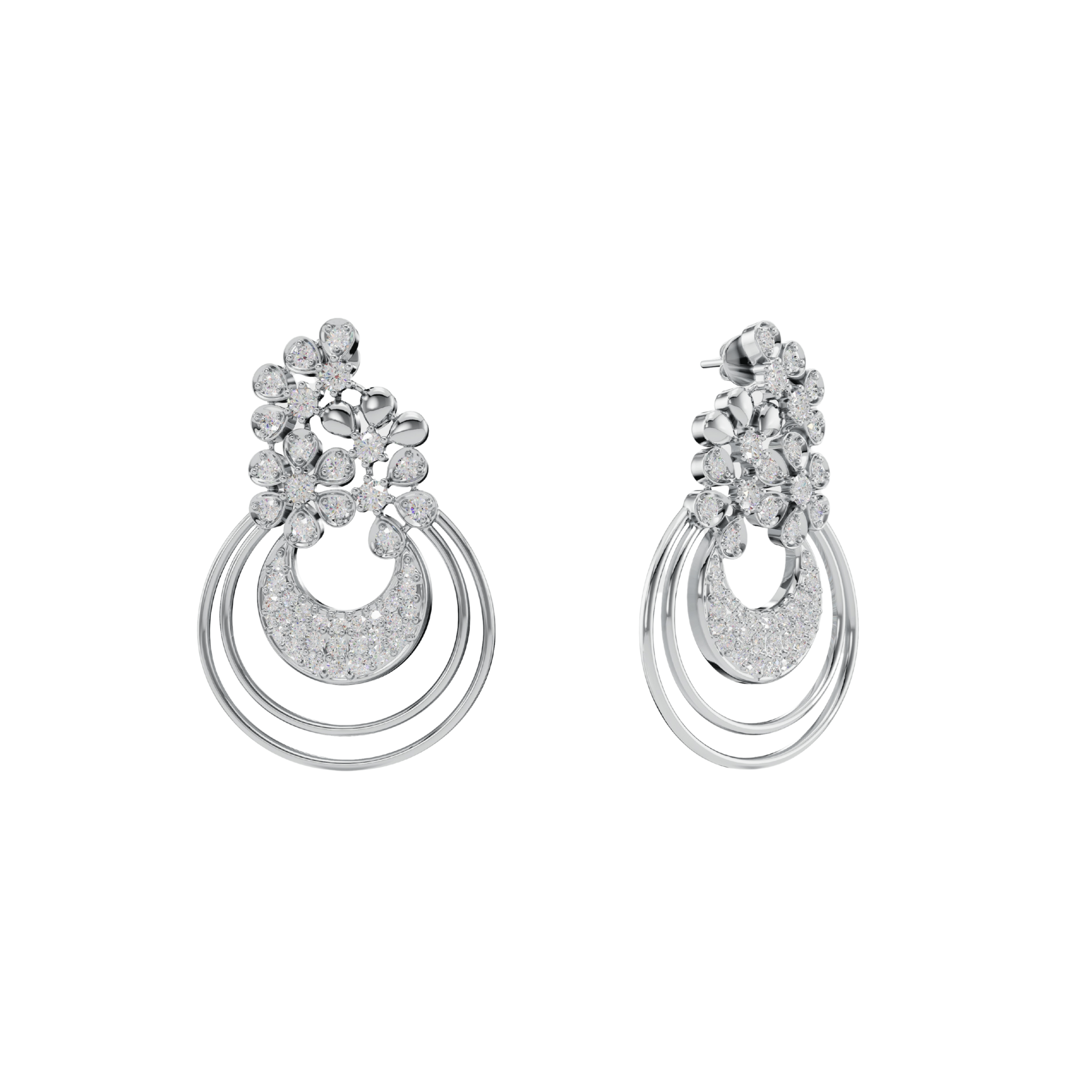 Floral Radiance 925 Silver Pendant & Earring Set – 92Five - 92Five