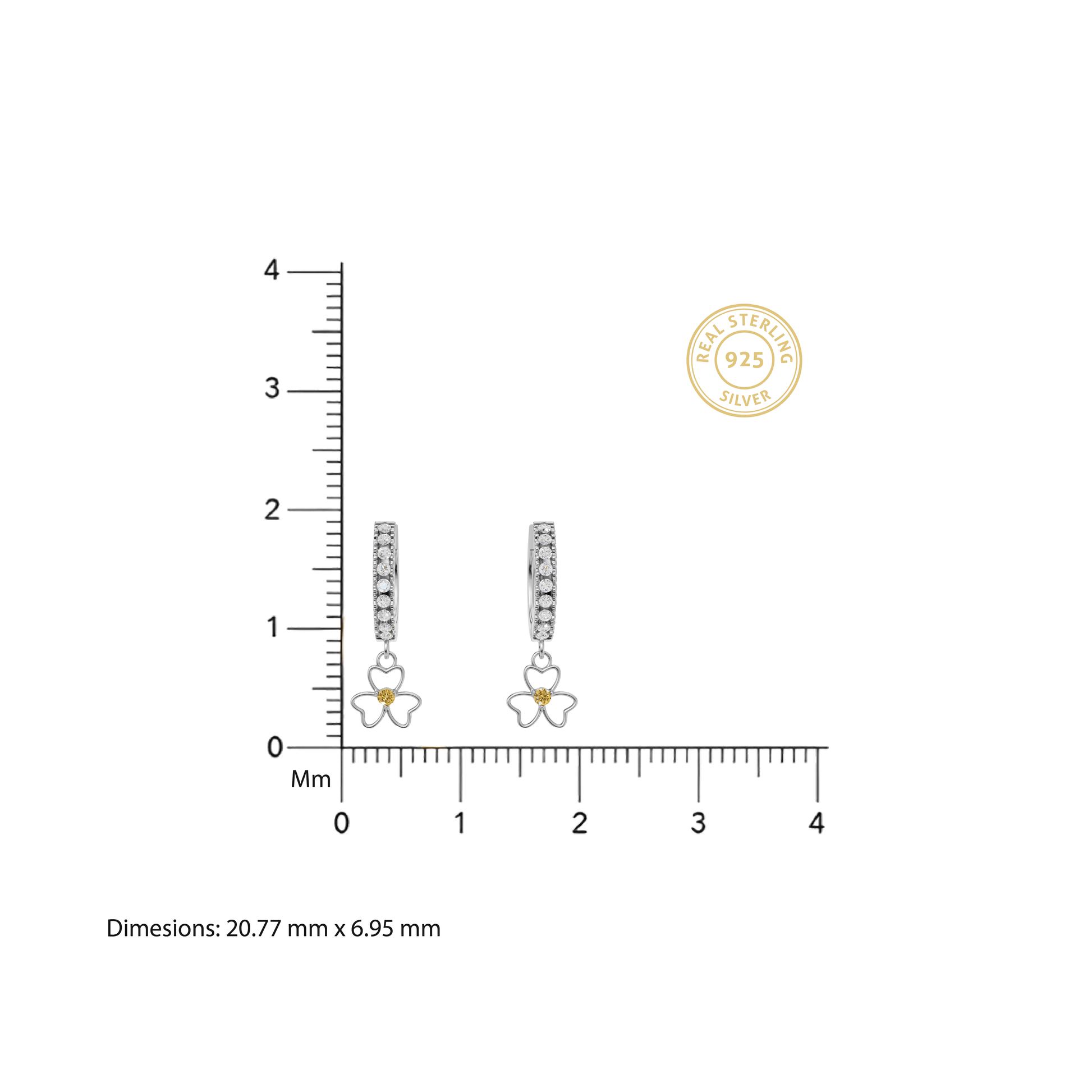 Luxury Two - Tone Floral Earrings – Silver Elegance With Golden Bloom - 92Five