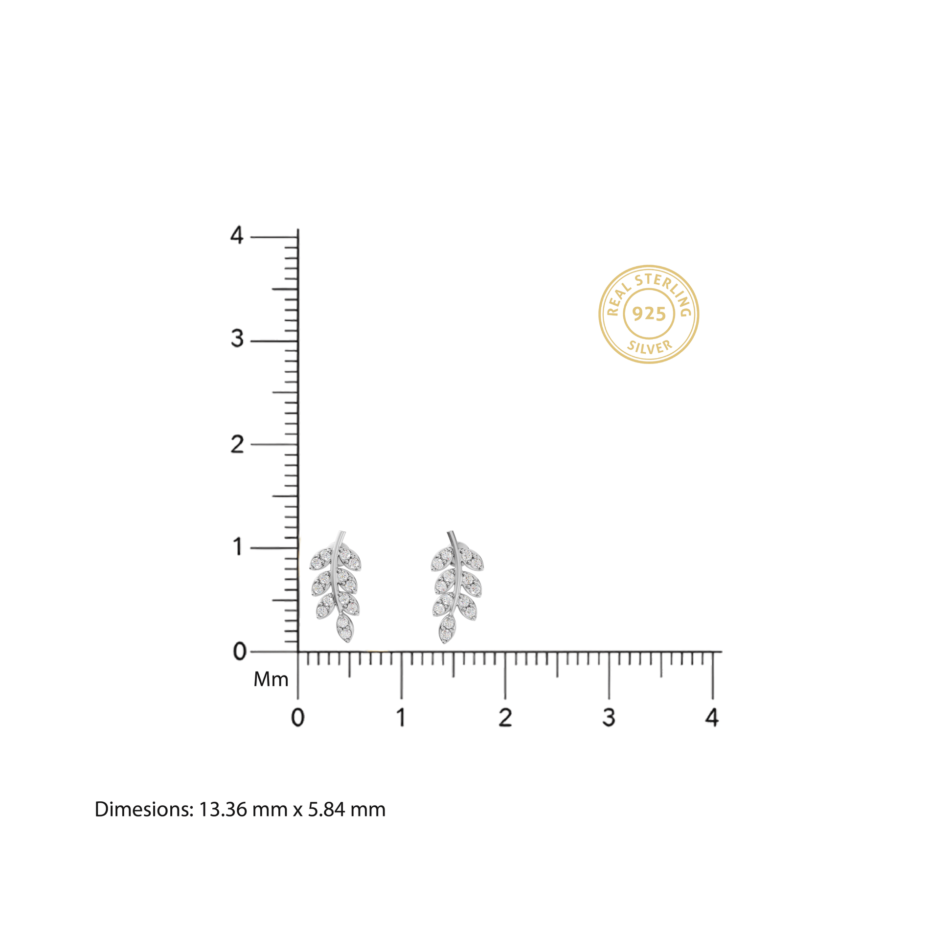 Diamond Leaf Earrings - 92Five