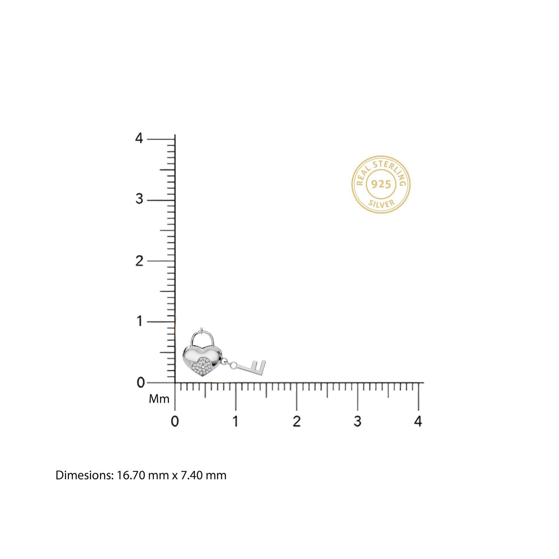 Heart lock and key Pendant - 92Five