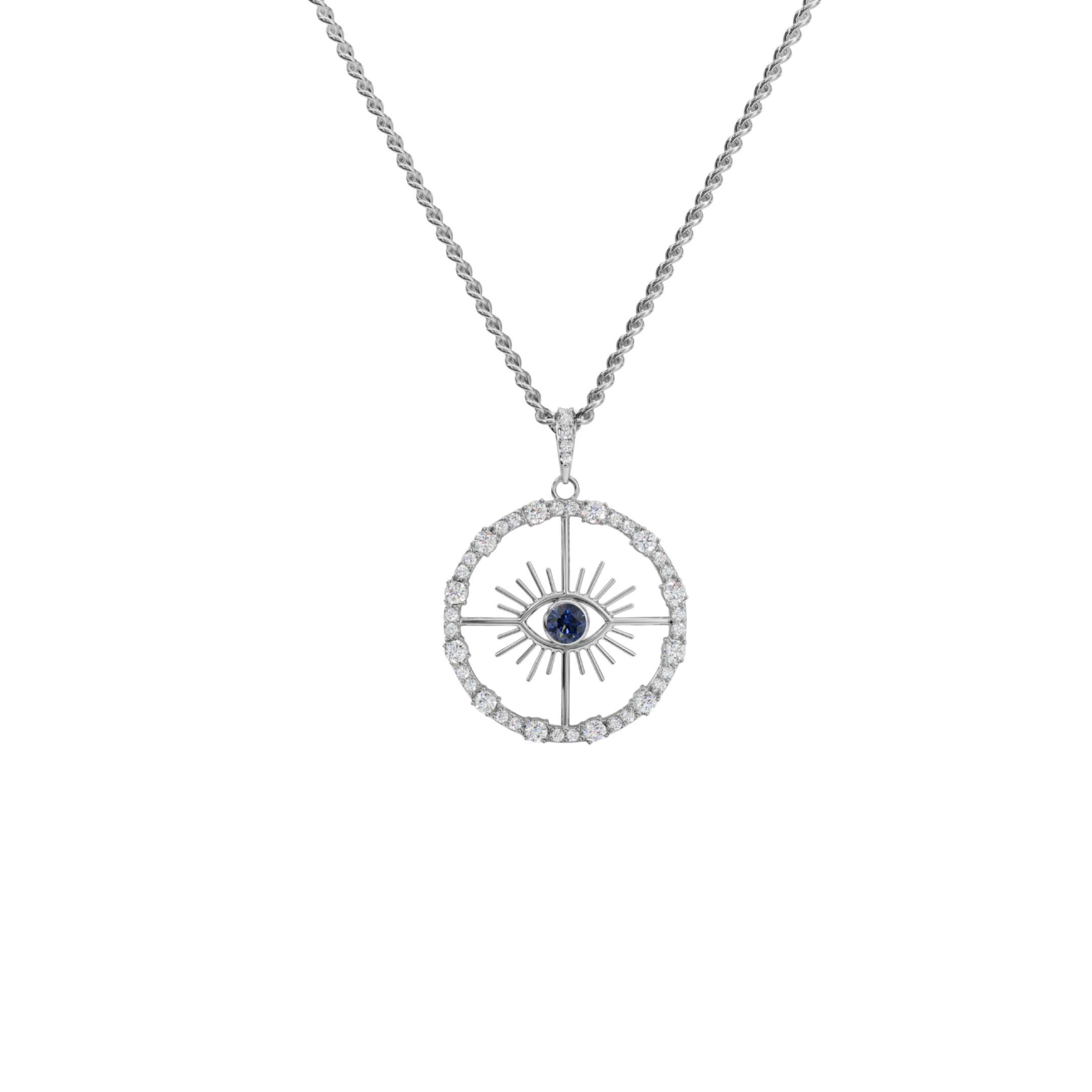 Sapphire Evil Eye Pendant - 92Five