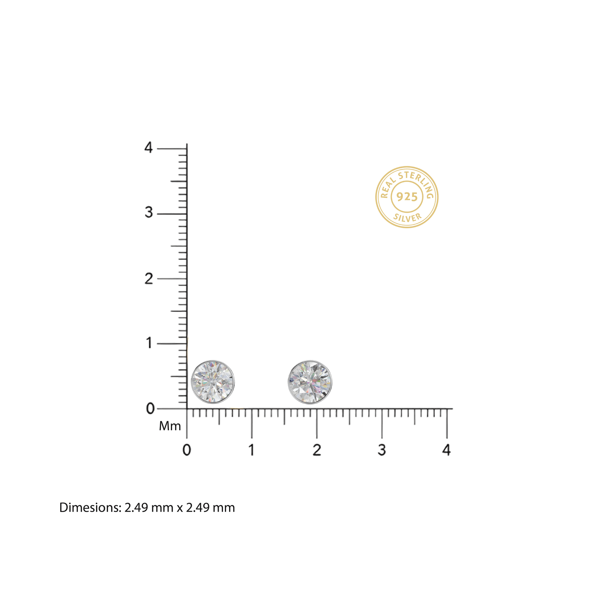 Small Solitaire Studs - 92Five