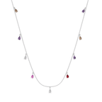 Pear shaped multi - coloured diamond necklace - 92Five