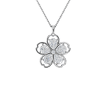 Floral Diamond - Cut Pendant & Earrings Set – 925 Silver - 92Five