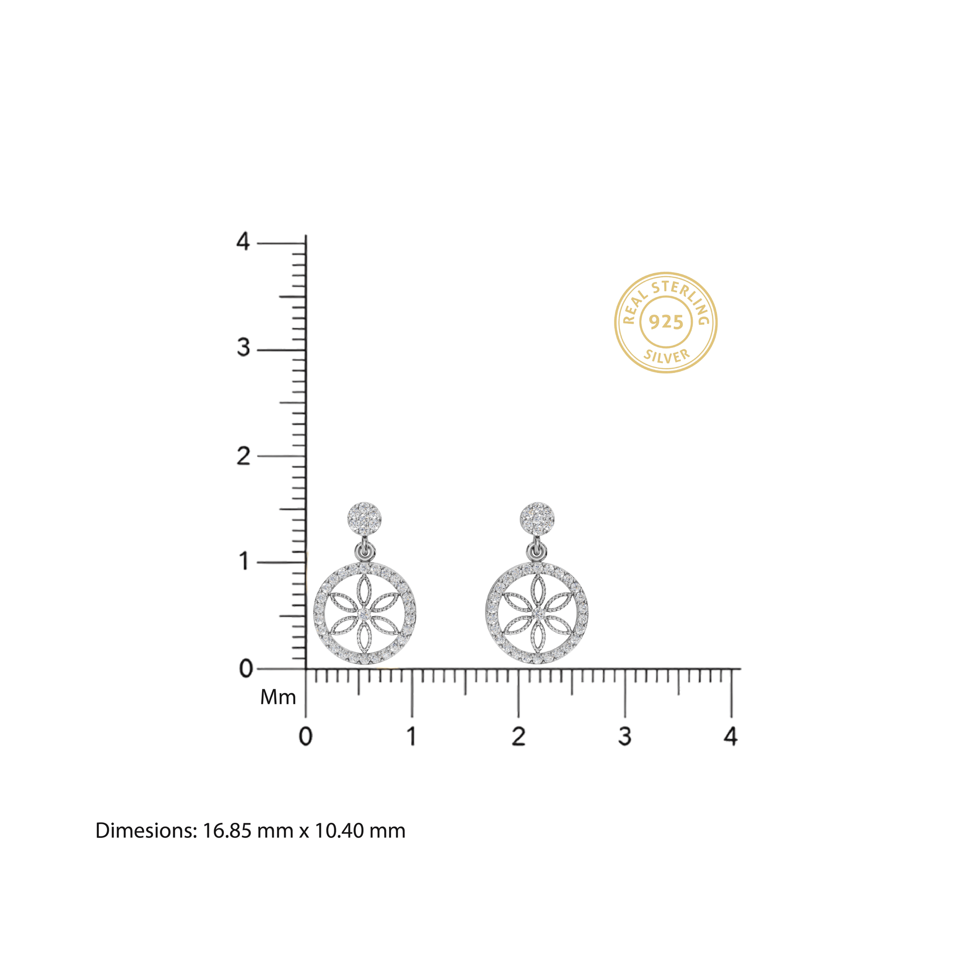 Floral Circle 925 Silver Pendant & Earring Set – 92Five - 92Five