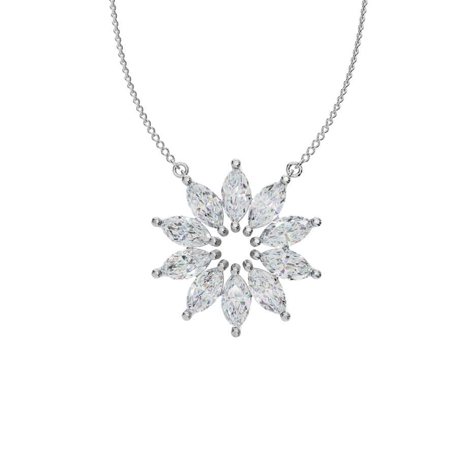 Flora Halo Diamond Pendant
