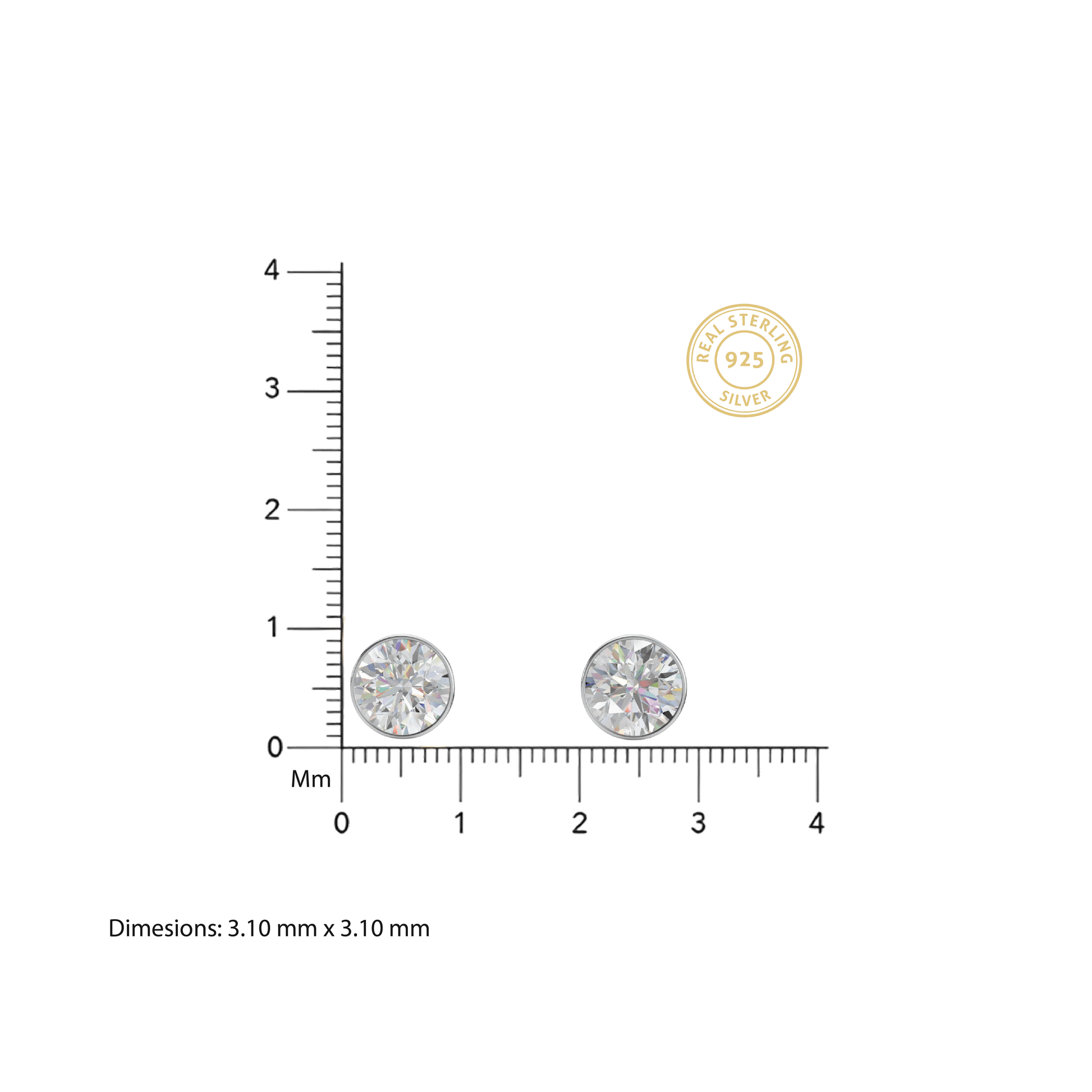 Round Diamond Stud - 92Five