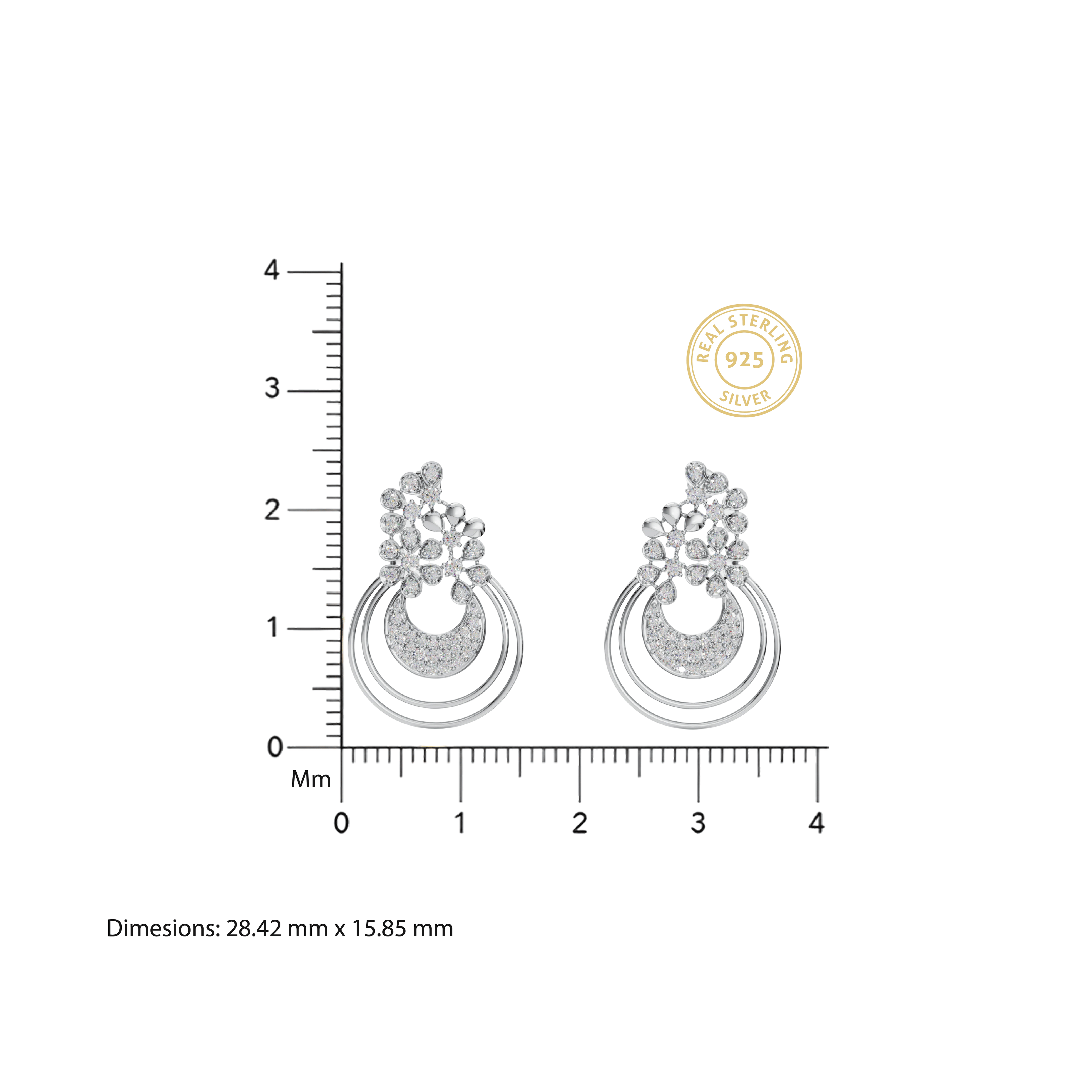 Floral Radiance 925 Silver Pendant & Earring Set – 92Five - 92Five