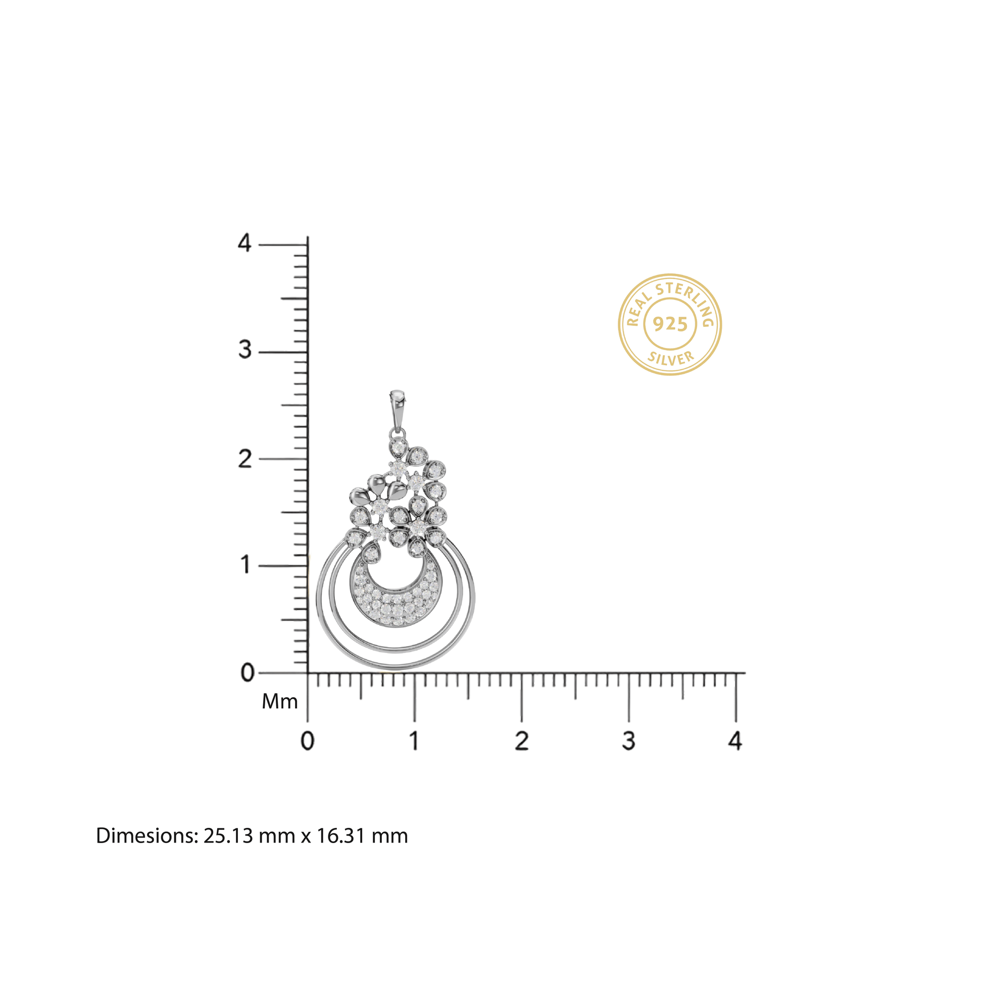 Floral Radiance 925 Silver Pendant & Earring Set – 92Five - 92Five