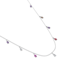 Pear shaped multi - coloured diamond necklace - 92Five