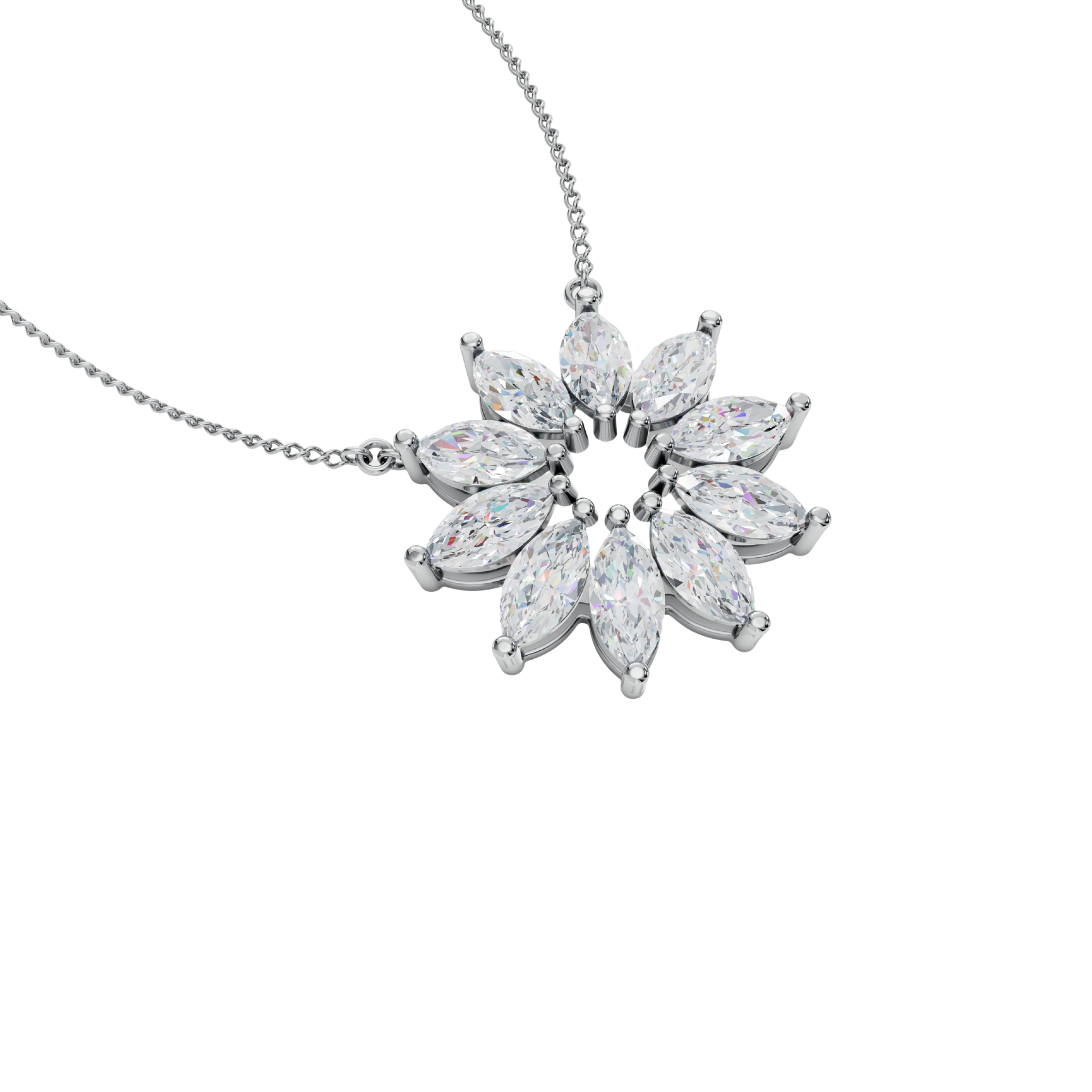 Flora Halo Diamond Pendant