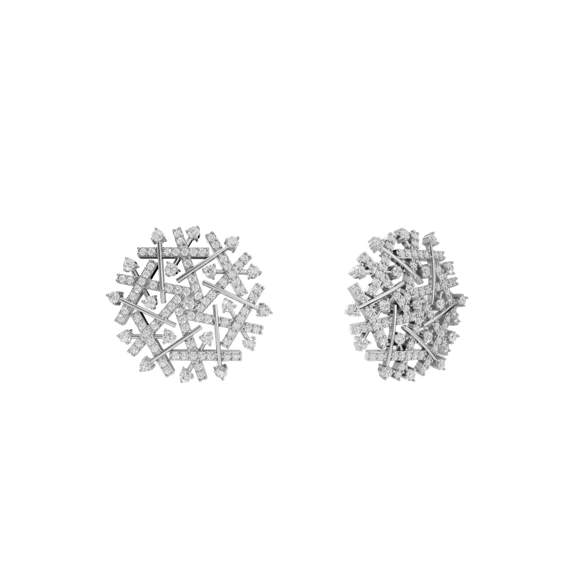 Snowflake Modern Geometric Diamond Earring
