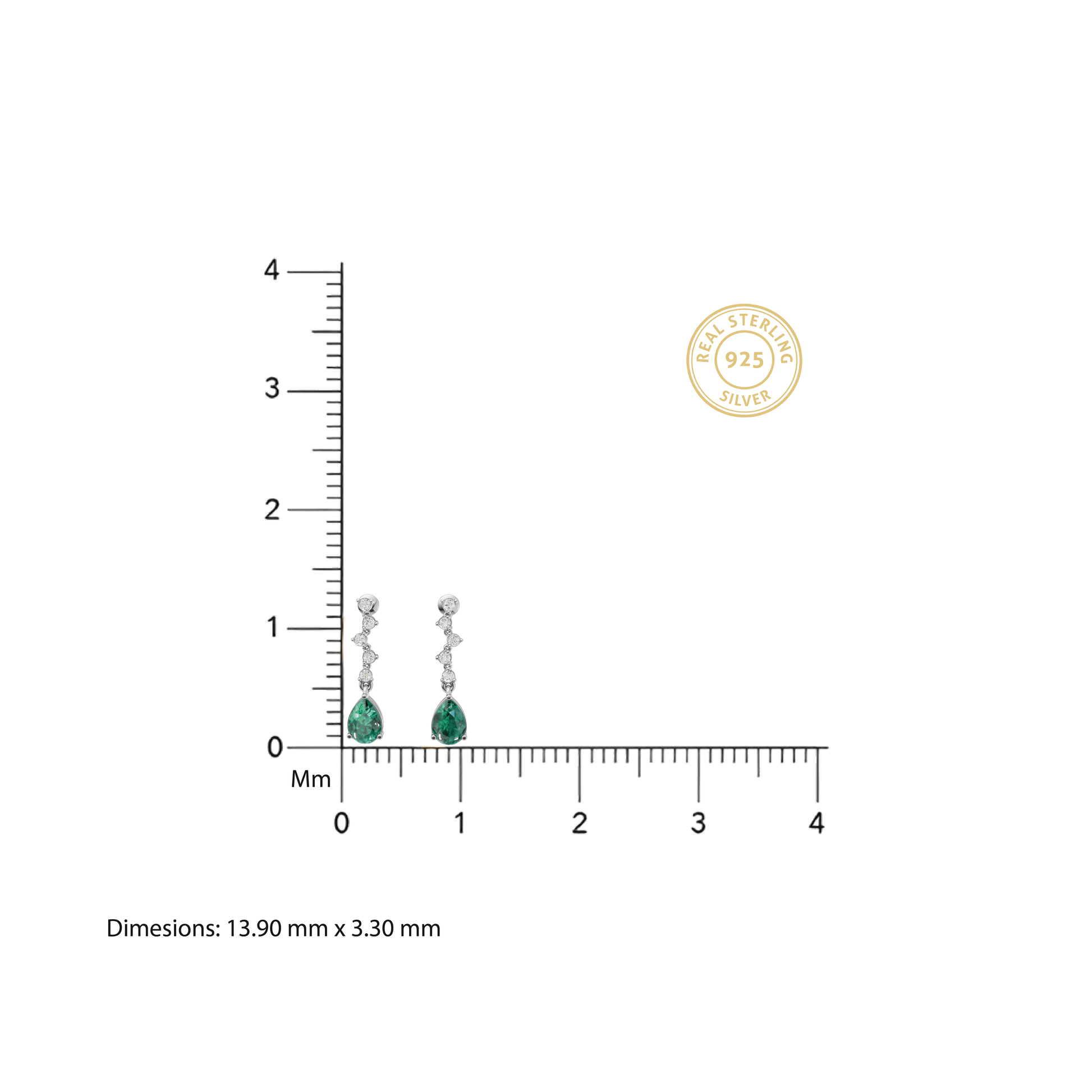 Zig Zag Pear Drop Earrings - 92Five