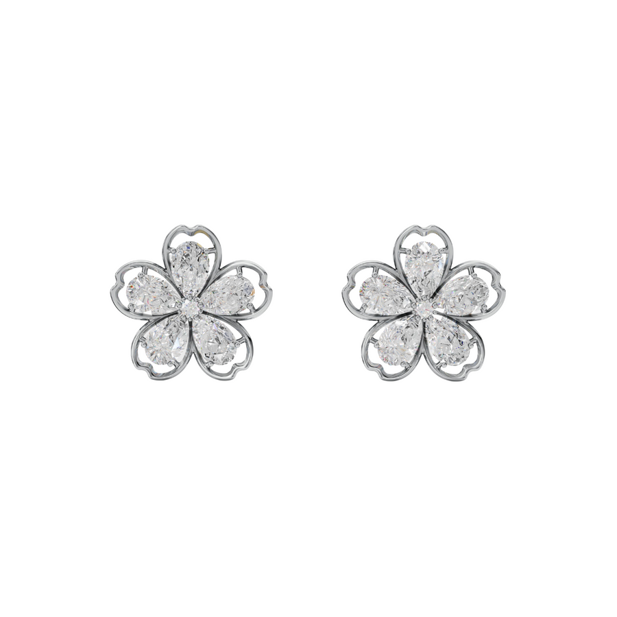 Floral Diamond-Cut Earrings