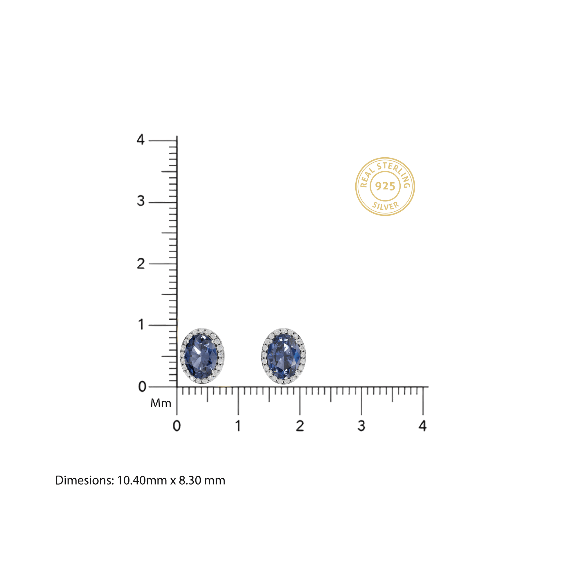 Royal Blue Oval Pendant & Earring Set in 925 Silver – 92Five - 92Five