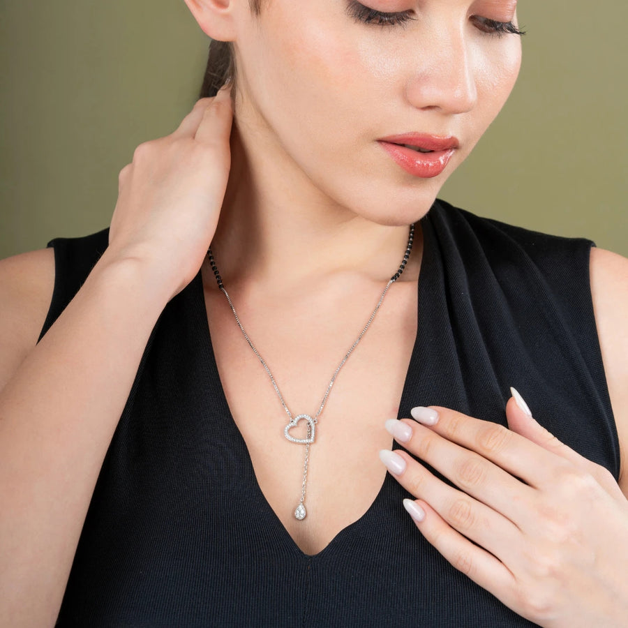 Heart Shape Delicate Diamond Mangalsutra