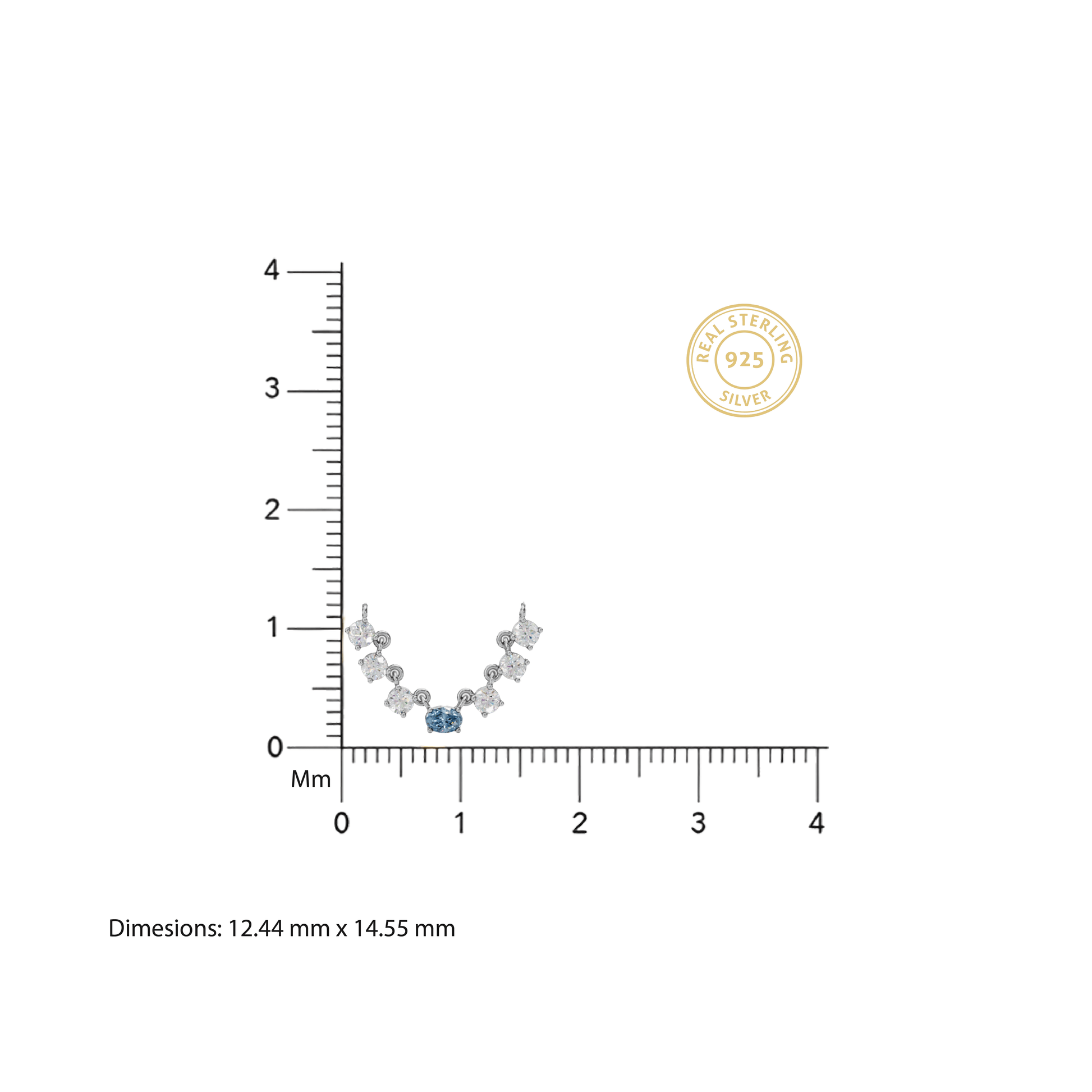 Aqua Blue Diamond Pendant - 92Five