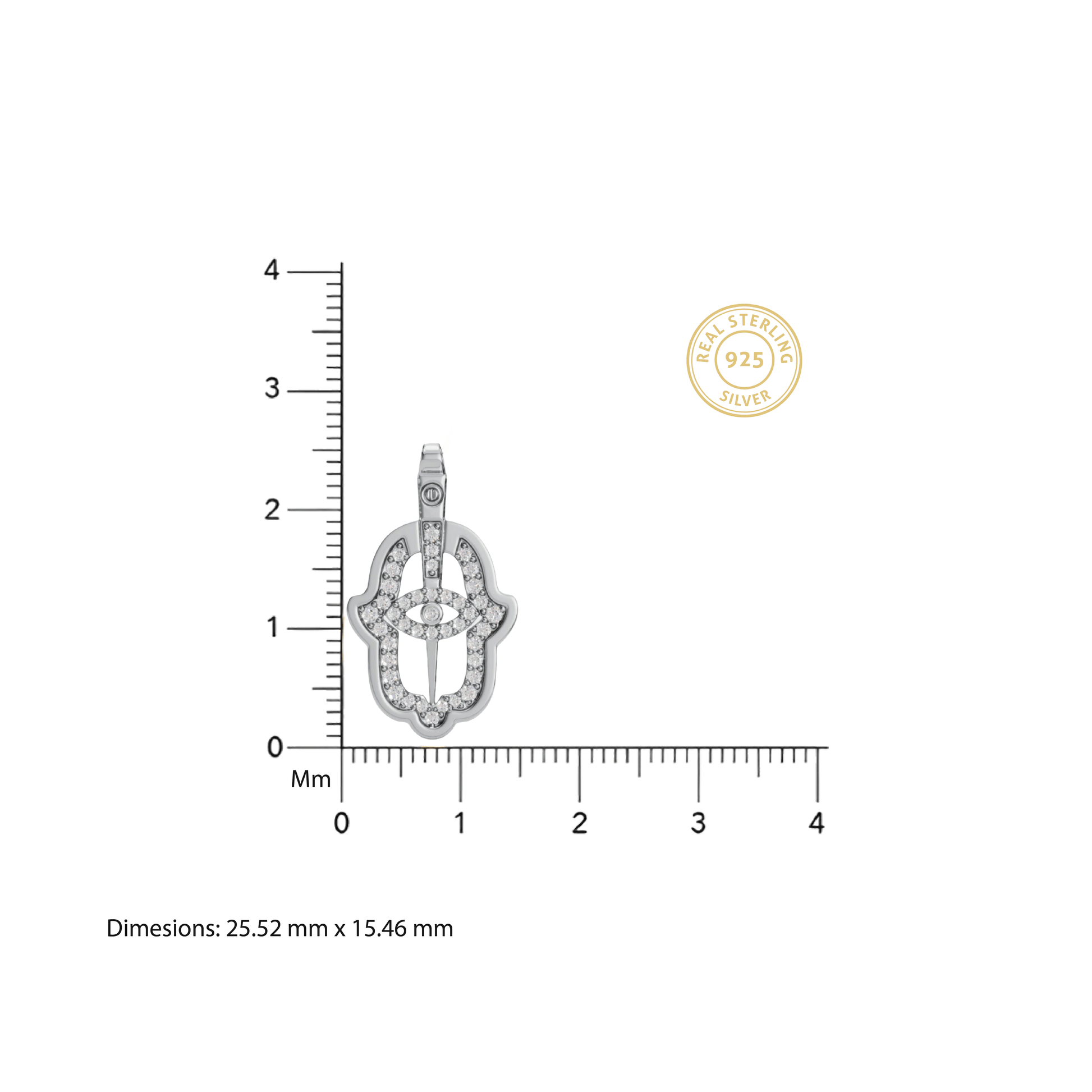 Hamsa Hand Charm Pendant - 92Five