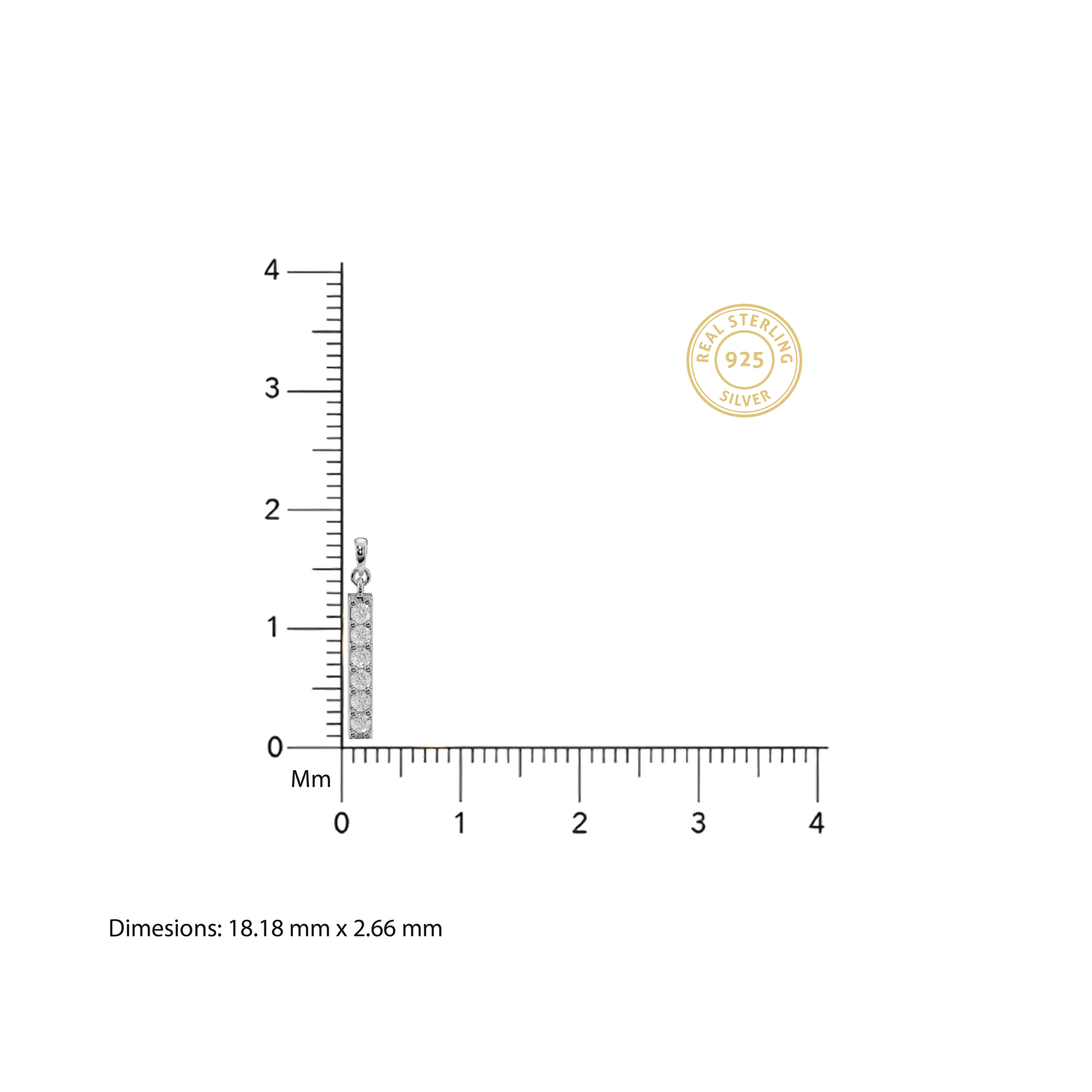 Linear Diamond Charm Pendant - 92Five