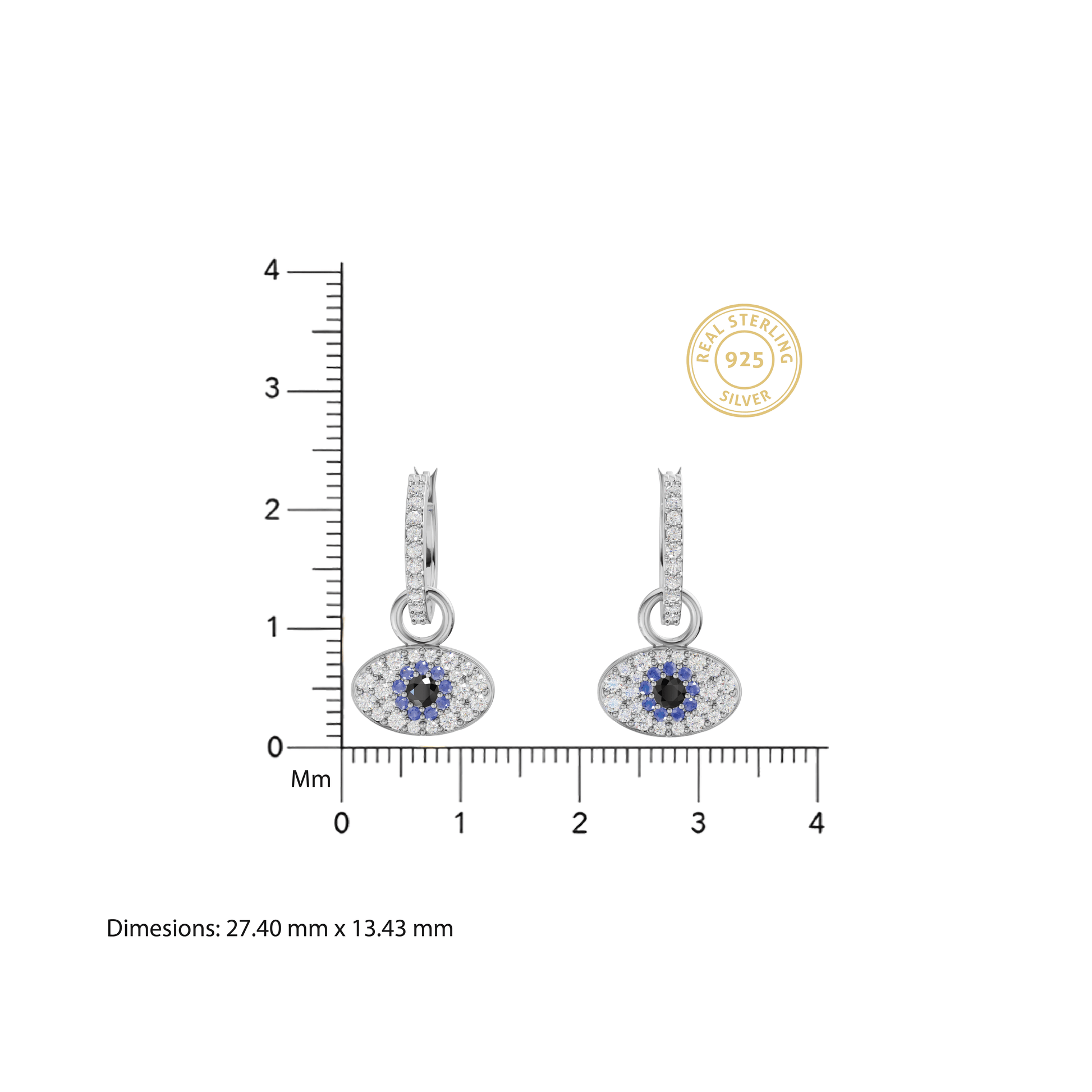 Evil Eye Drop Earrings - 92Five