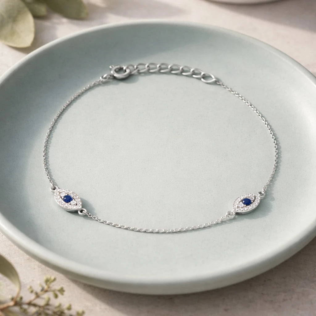 Minimalist Multiple Evil Eye Anklet Secondary image