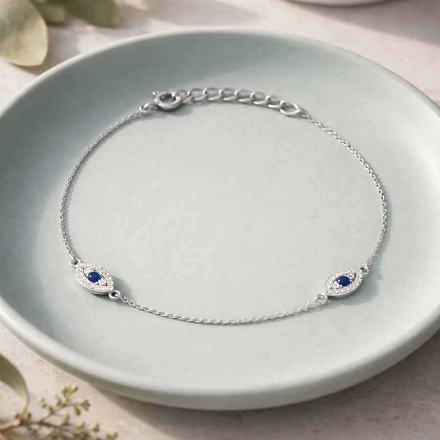 Minimalist Multiple Evil Eye Anklet